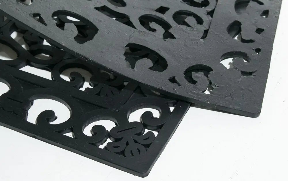 9" X 30" Black Rubber Dog Outdoor Door Mat - NOBLE HOME INTERIORS