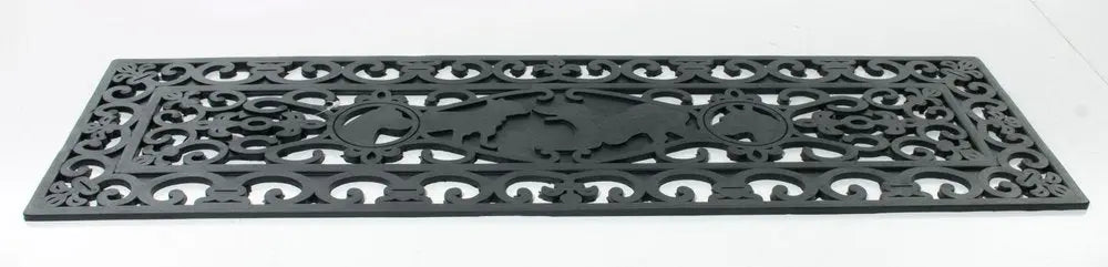 9" X 30" Black Rubber Dog Outdoor Door Mat - NOBLE HOME INTERIORS