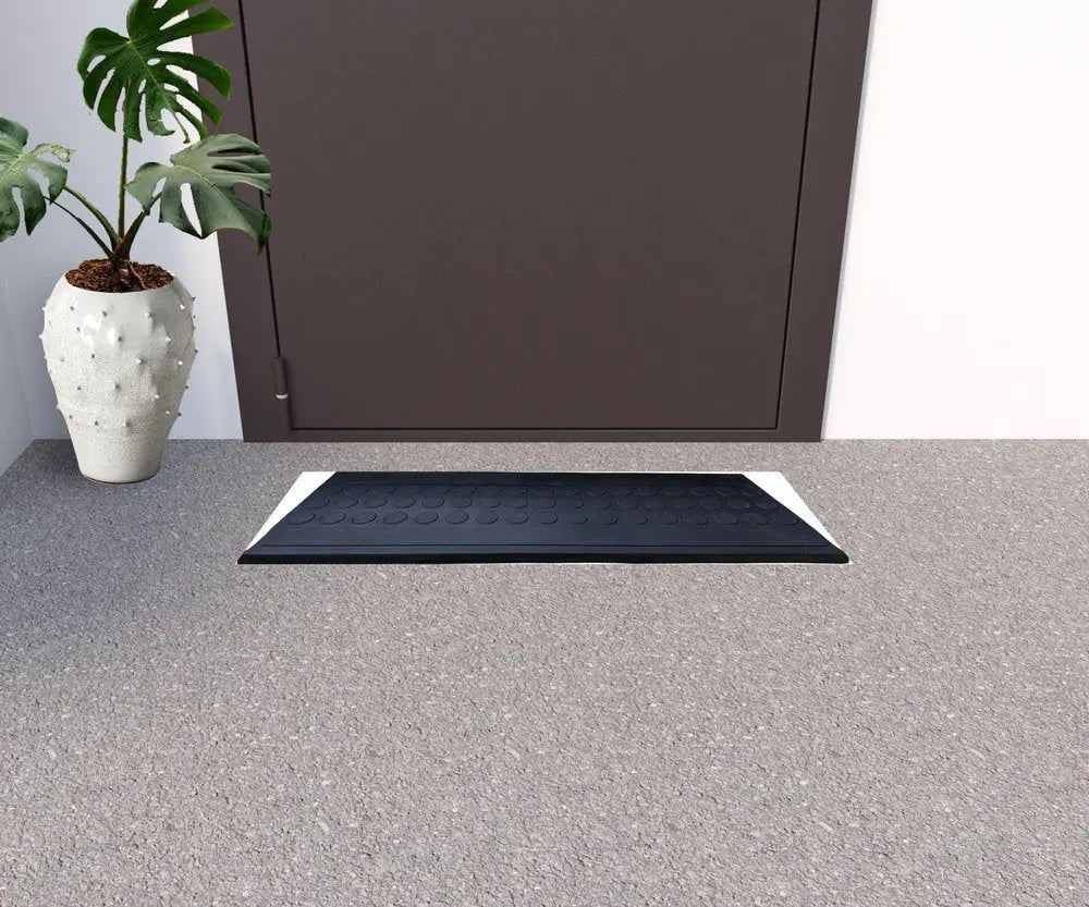 9" X 30" Black Rubber Outdoor Door Mat - NOBLE HOME INTERIORS