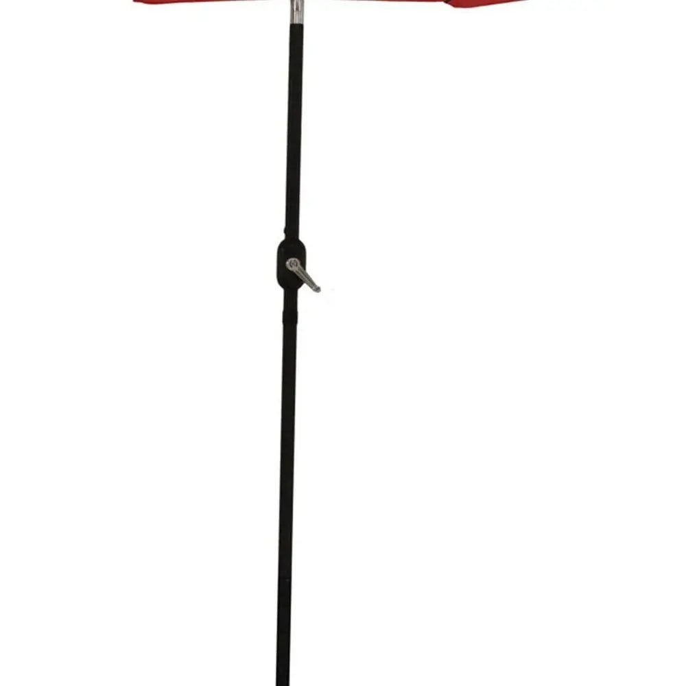 96" Red Polyester Octagonal Tilt Lighted Market Patio Umbrella - NOBLE HOME INTERIORS