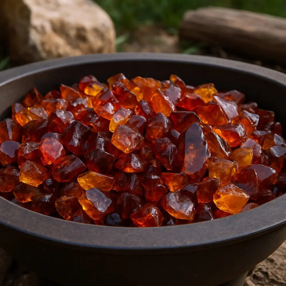 Amber Round Reflective Fire Pit Glass - NOBLE HOME INTERIORS