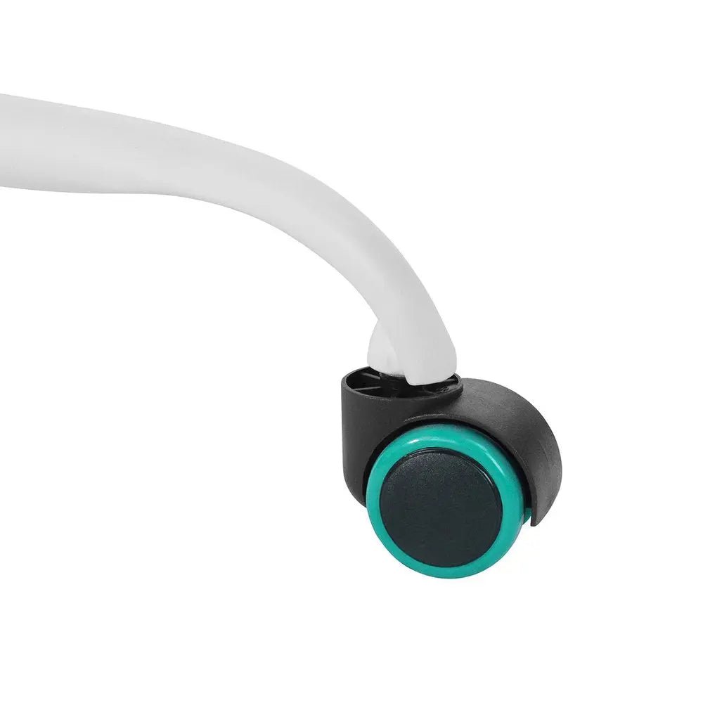 Aqua and White Adjustable Height Swivel Rolling Office Chair - NOBLE HOME INTERIORS