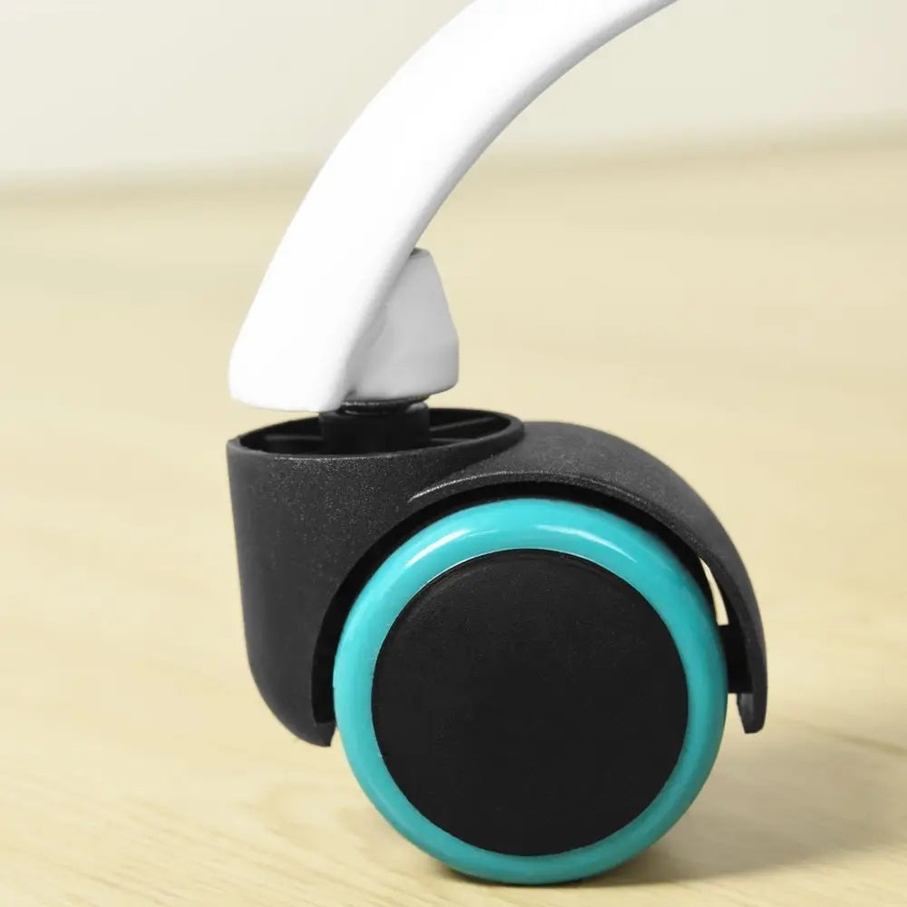 Aqua Teal Blue and White Adjustable Height Swivel Rolling Office Chair - NOBLE HOME INTERIORS