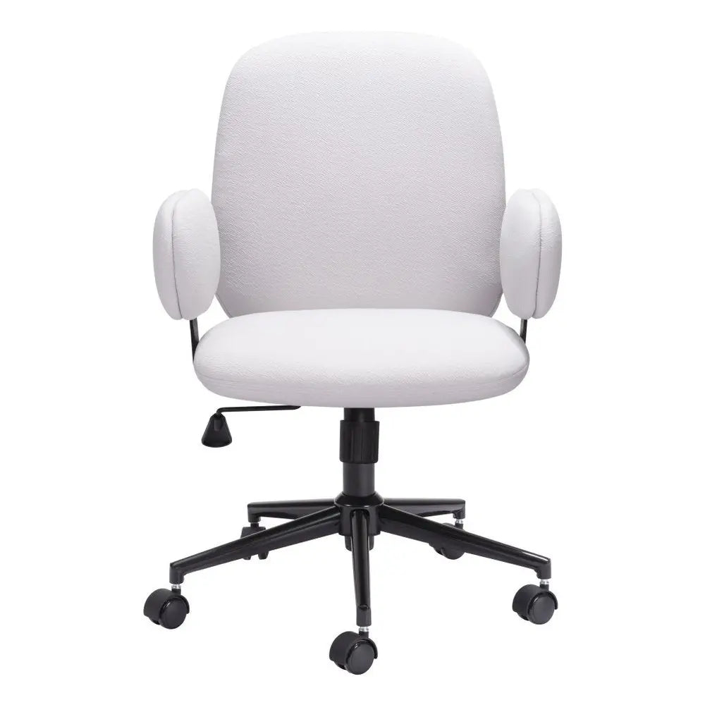 Beige and Black Adjustable Height Swivel Rolling Office Chair - NOBLE HOME INTERIORS