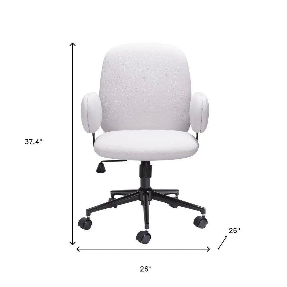 Beige and Black Adjustable Height Swivel Rolling Office Chair - NOBLE HOME INTERIORS