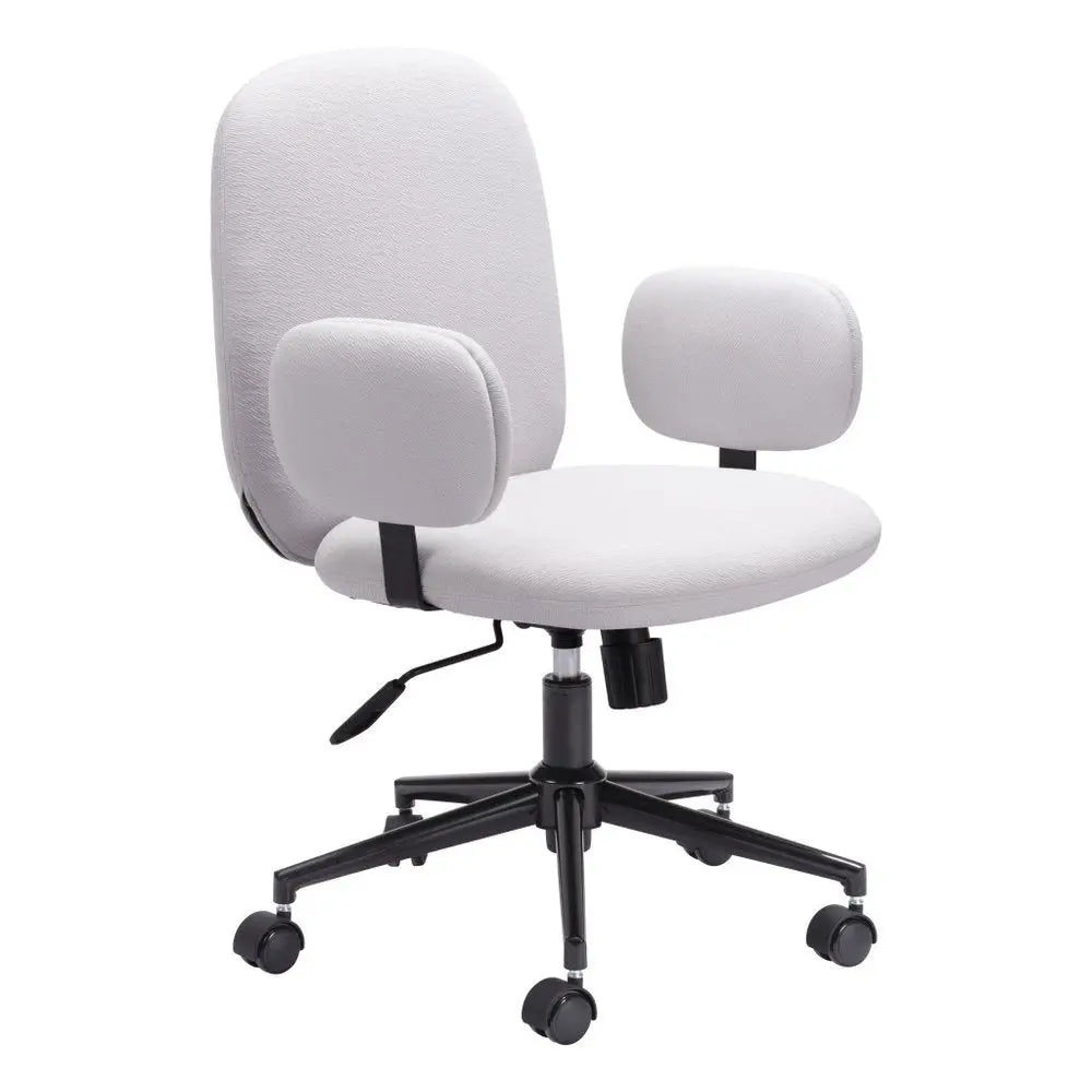 Beige and Black Adjustable Height Swivel Rolling Office Chair - NOBLE HOME INTERIORS