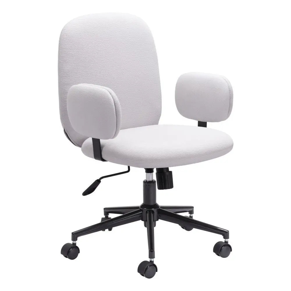 Beige and Black Adjustable Height Swivel Rolling Office Chair - NOBLE HOME INTERIORS