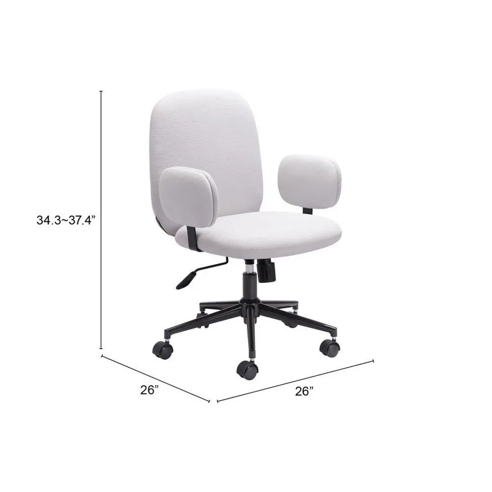 Beige and Black Adjustable Height Swivel Rolling Office Chair - NOBLE HOME INTERIORS