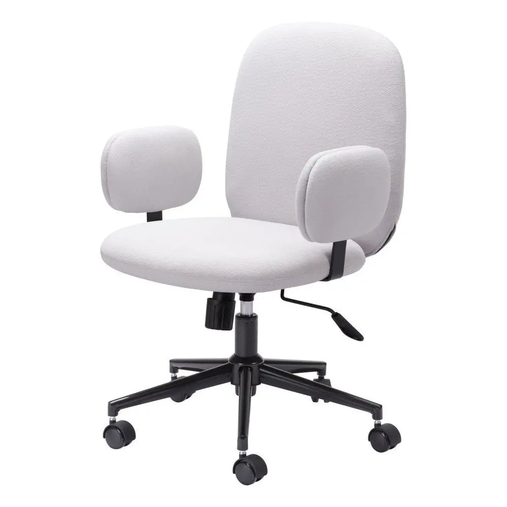 Beige and Black Adjustable Height Swivel Rolling Office Chair - NOBLE HOME INTERIORS