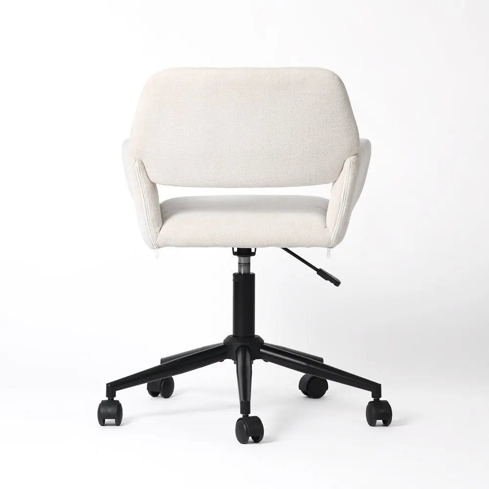 Beige and Black Adjustable Height Swivel Rolling Office Chair - NOBLE HOME INTERIORS