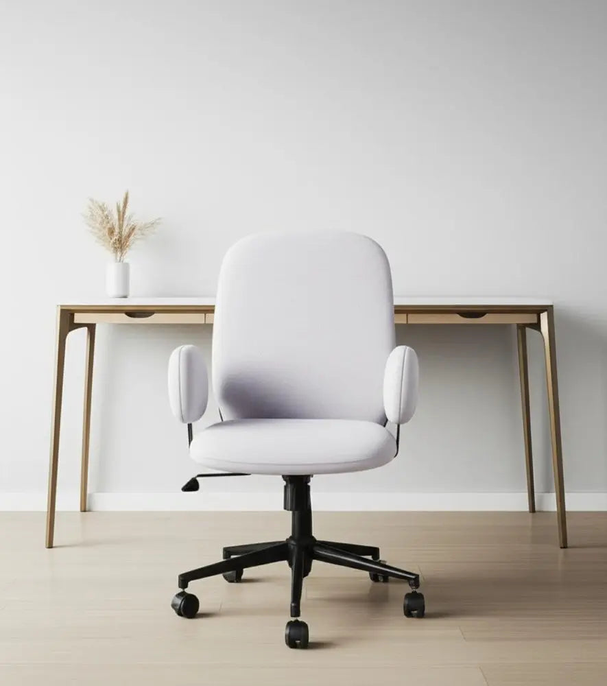 Beige and Black Adjustable Height Swivel Rolling Office Chair - NOBLE HOME INTERIORS