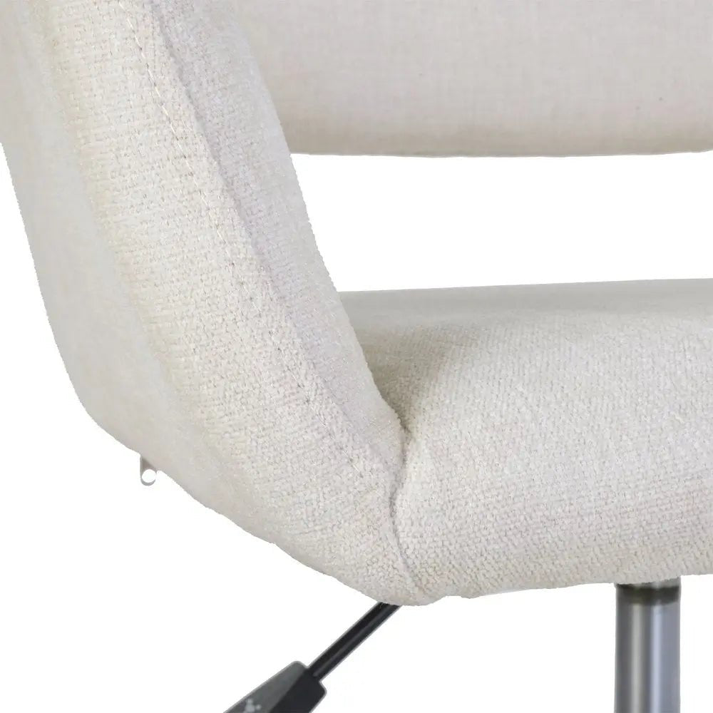 Beige and Black Adjustable Height Swivel Rolling Office Chair - NOBLE HOME INTERIORS