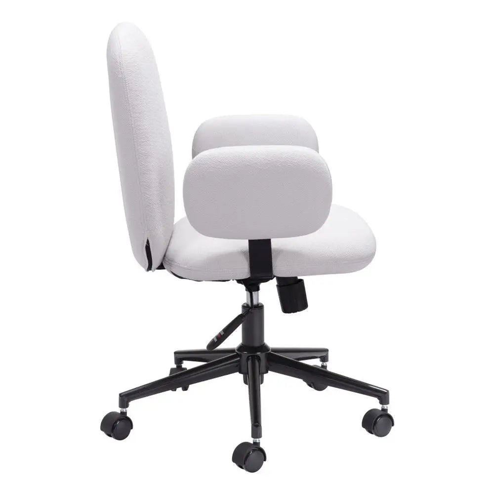 Beige and Black Adjustable Height Swivel Rolling Office Chair - NOBLE HOME INTERIORS