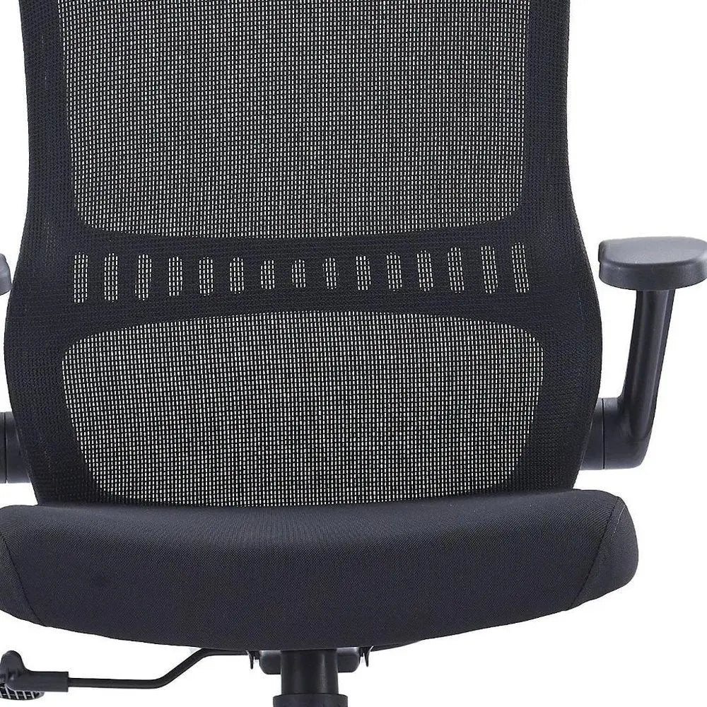 Black Adjustable Height Swivel Rolling Executive Office Chair - NOBLE HOME INTERIORS