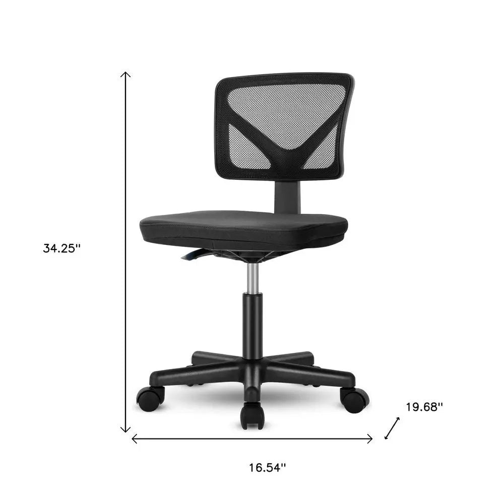 Black Adjustable Height Swivel Rolling Office Chair - NOBLE HOME INTERIORS