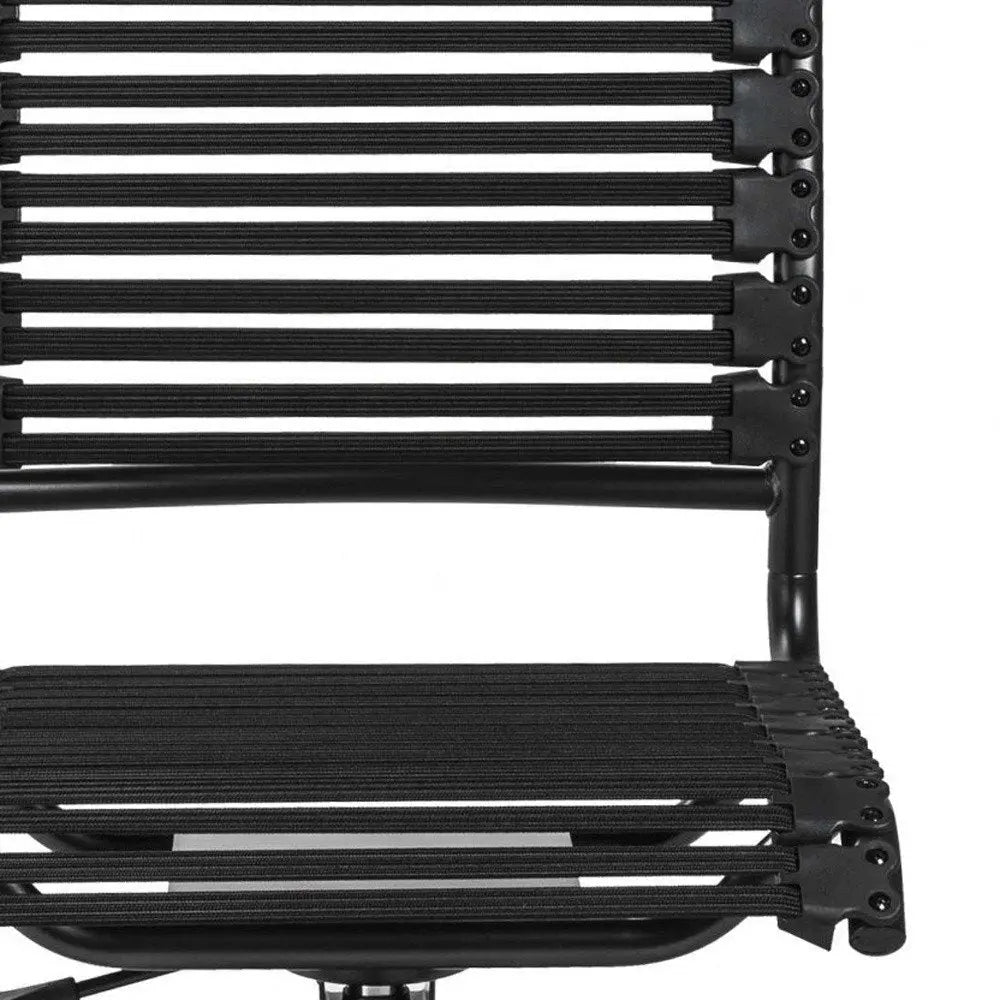 Black Adjustable Swivel Bungee Rolling Office Chair - NOBLE HOME INTERIORS