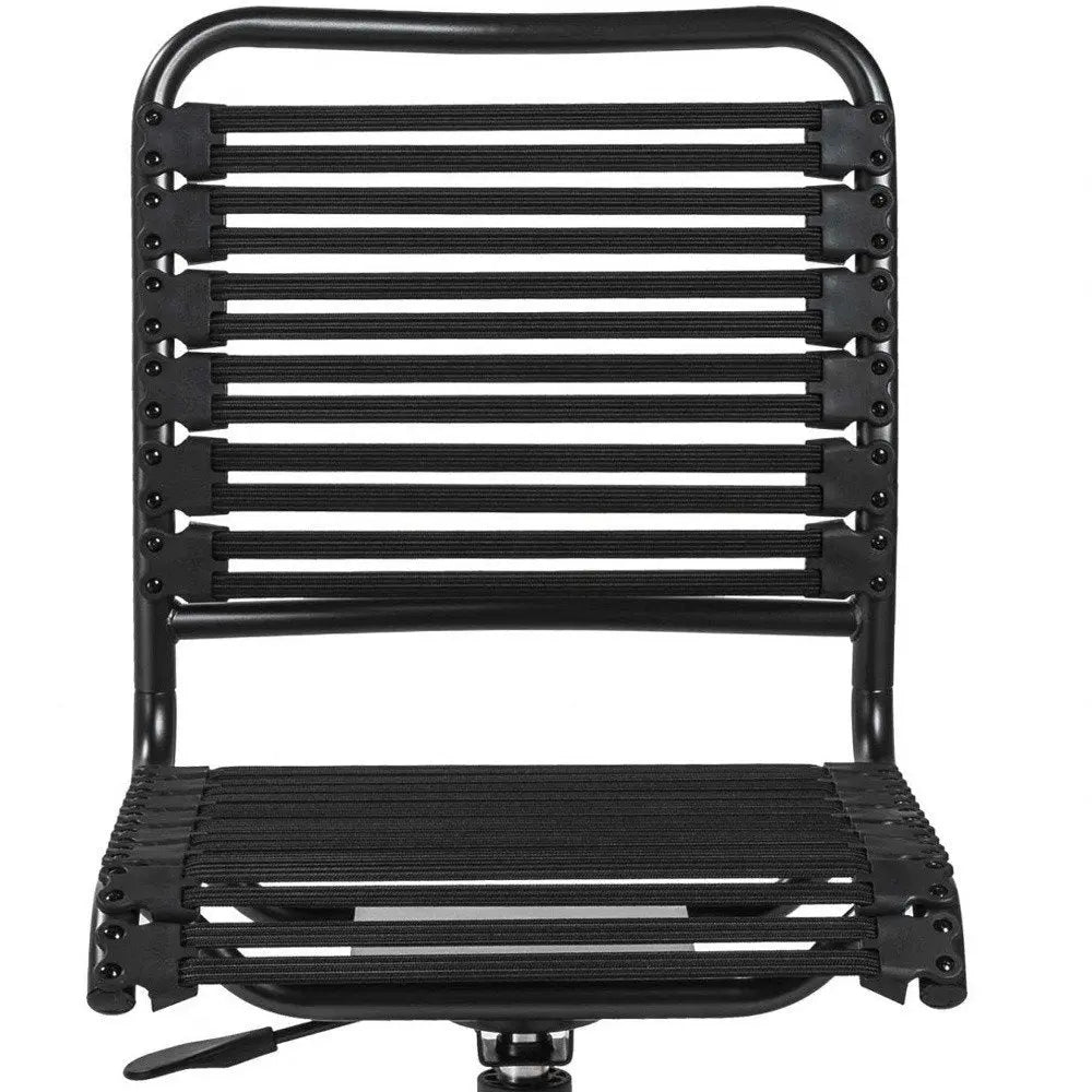 Black Adjustable Swivel Bungee Rolling Office Chair - NOBLE HOME INTERIORS