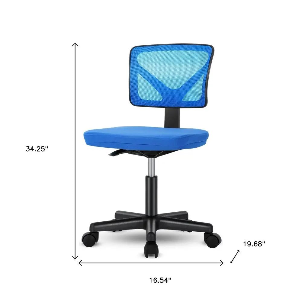 Black and Blue Adjustable Height Swivel Rolling Office Chair - NOBLE HOME INTERIORS