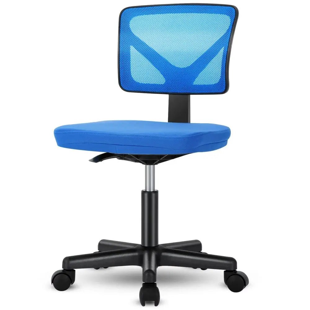 Black and Blue Adjustable Height Swivel Rolling Office Chair - NOBLE HOME INTERIORS