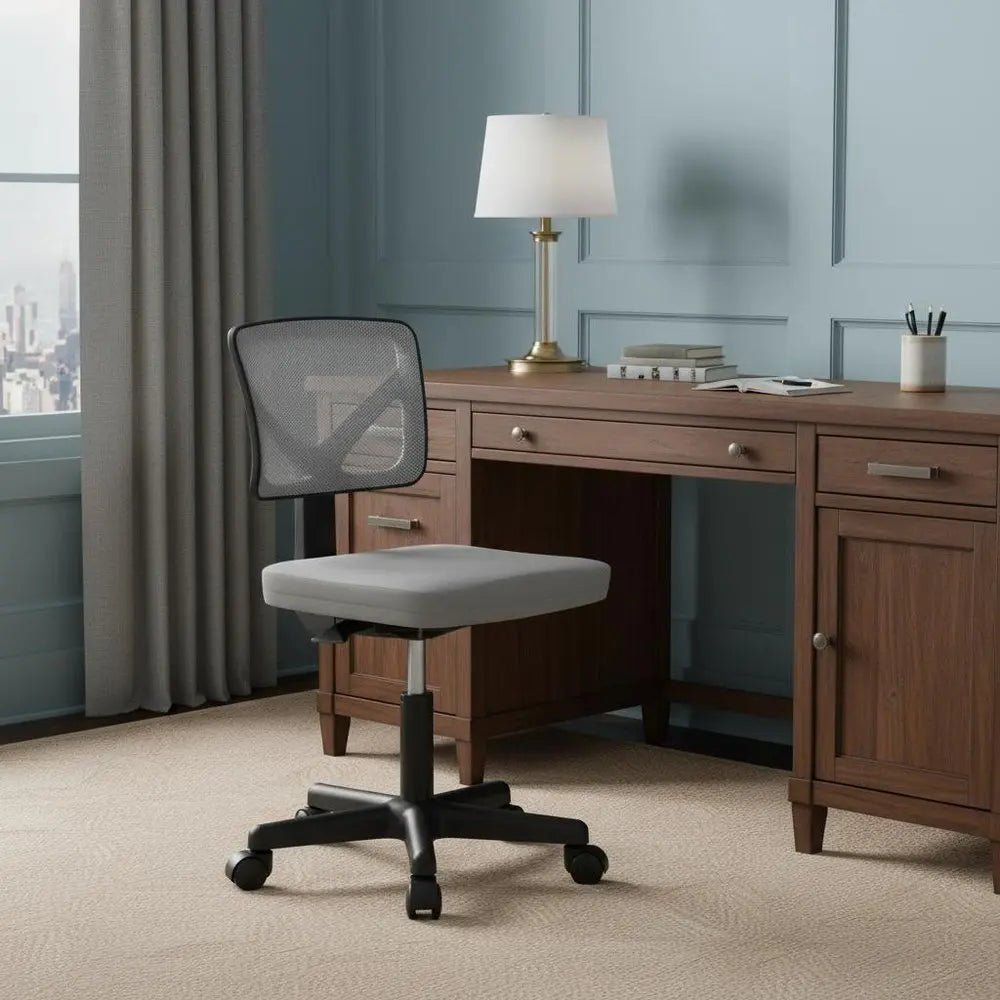 Black and Gray Adjustable Height Swivel Rolling Office Chair - NOBLE HOME INTERIORS