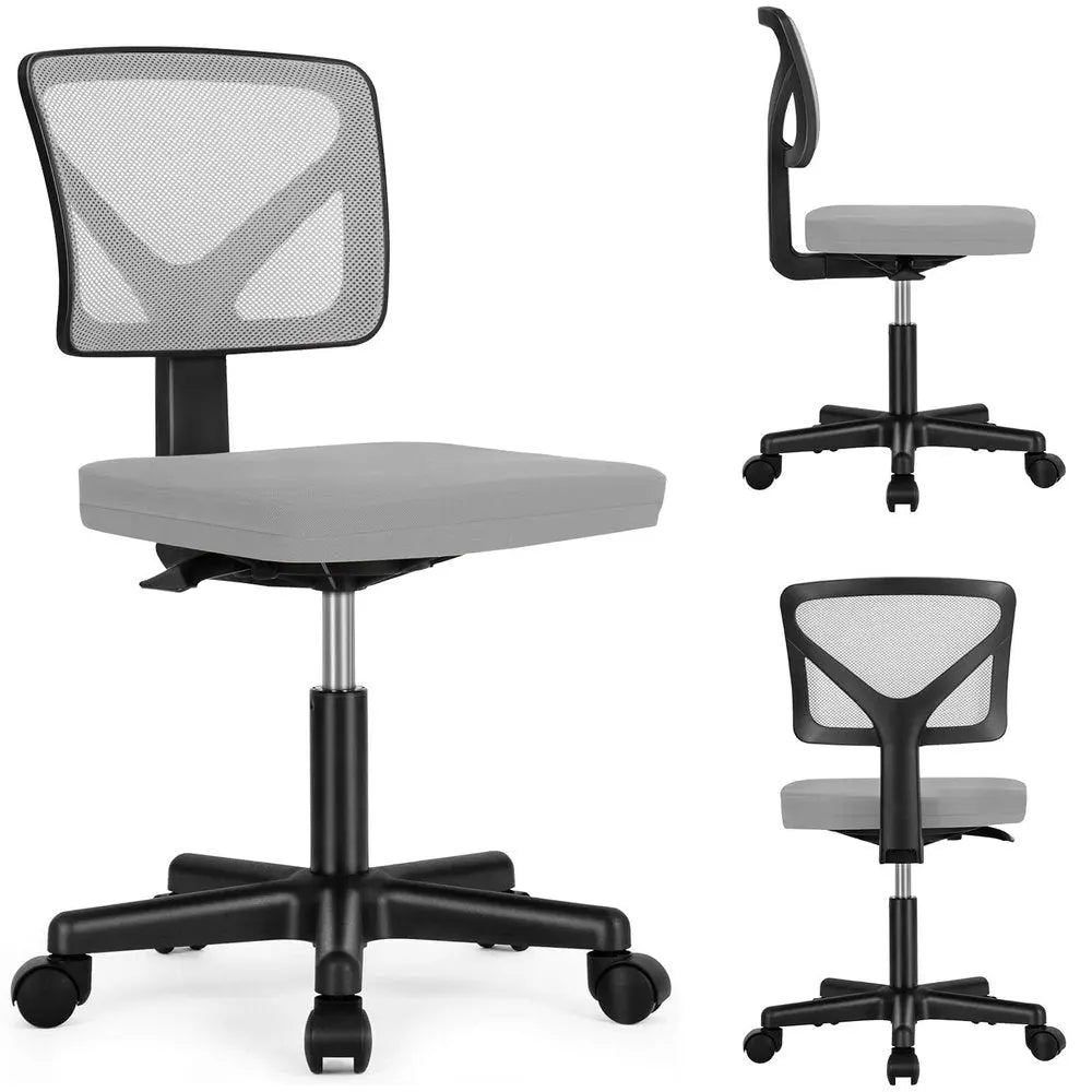 Black and Gray Adjustable Height Swivel Rolling Office Chair - NOBLE HOME INTERIORS