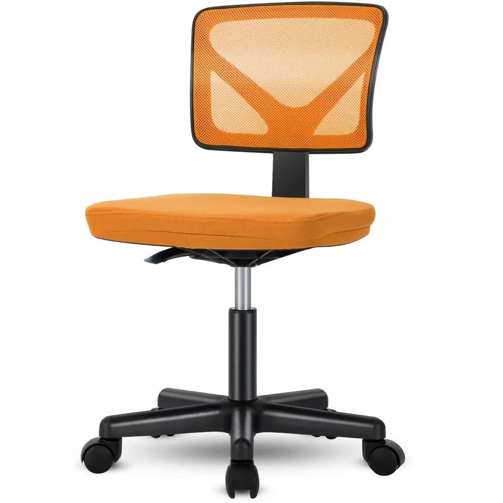 Black and Orange Adjustable Height Swivel Rolling Office Chair - NOBLE HOME INTERIORS