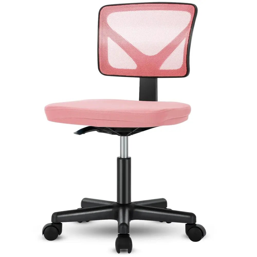 Black and Pink Adjustable Height Swivel Rolling Office Chair - NOBLE HOME INTERIORS