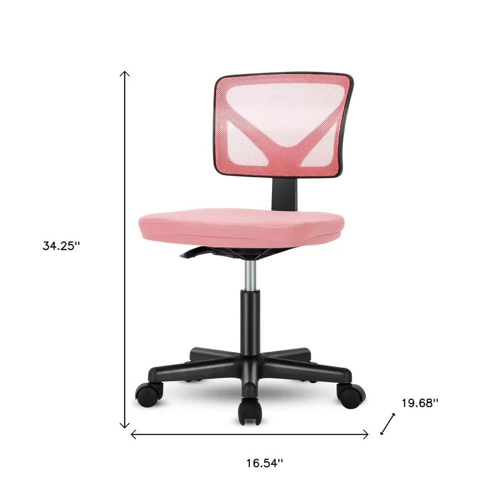 Black and Pink Adjustable Height Swivel Rolling Office Chair - NOBLE HOME INTERIORS