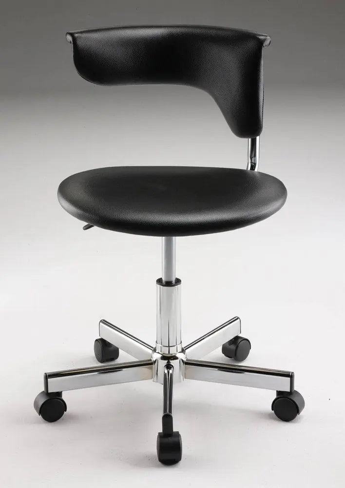 Black and Silver Adjustable Height Swivel Rolling Conference Office Chair - NOBLE HOME INTERIORS