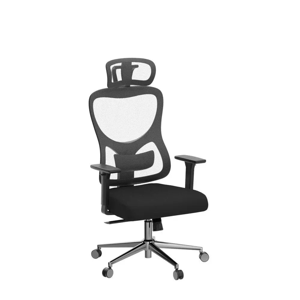 Black and Silver Adjustable Height Swivel Rolling Office Chair - NOBLE HOME INTERIORS