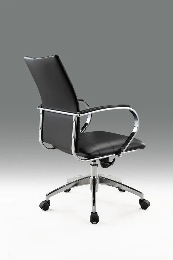 Black and Silver Adjustable Height Swivel Rolling Office Chair - NOBLE HOME INTERIORS