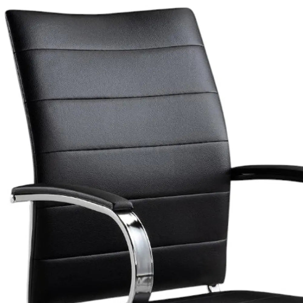 Black and Silver Adjustable Height Swivel Rolling Office Chair - NOBLE HOME INTERIORS