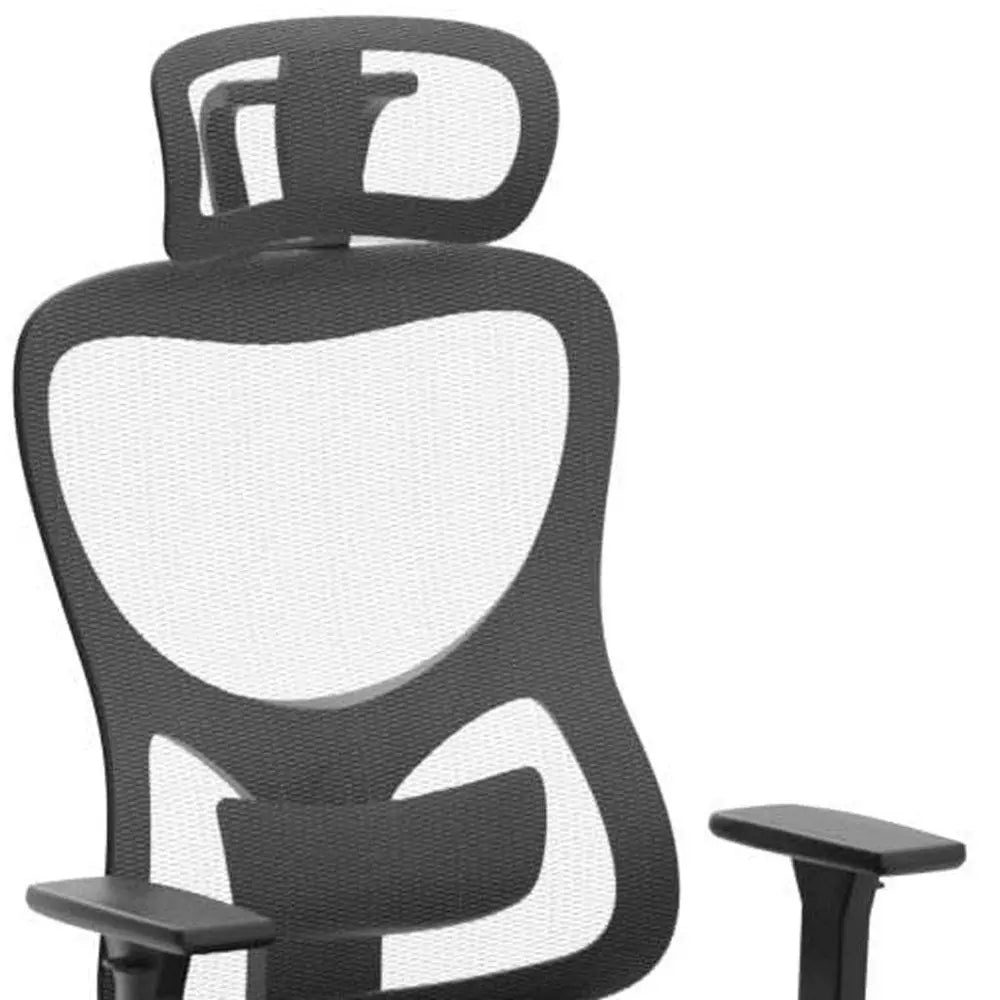 Black and Silver Adjustable Height Swivel Rolling Office Chair - NOBLE HOME INTERIORS