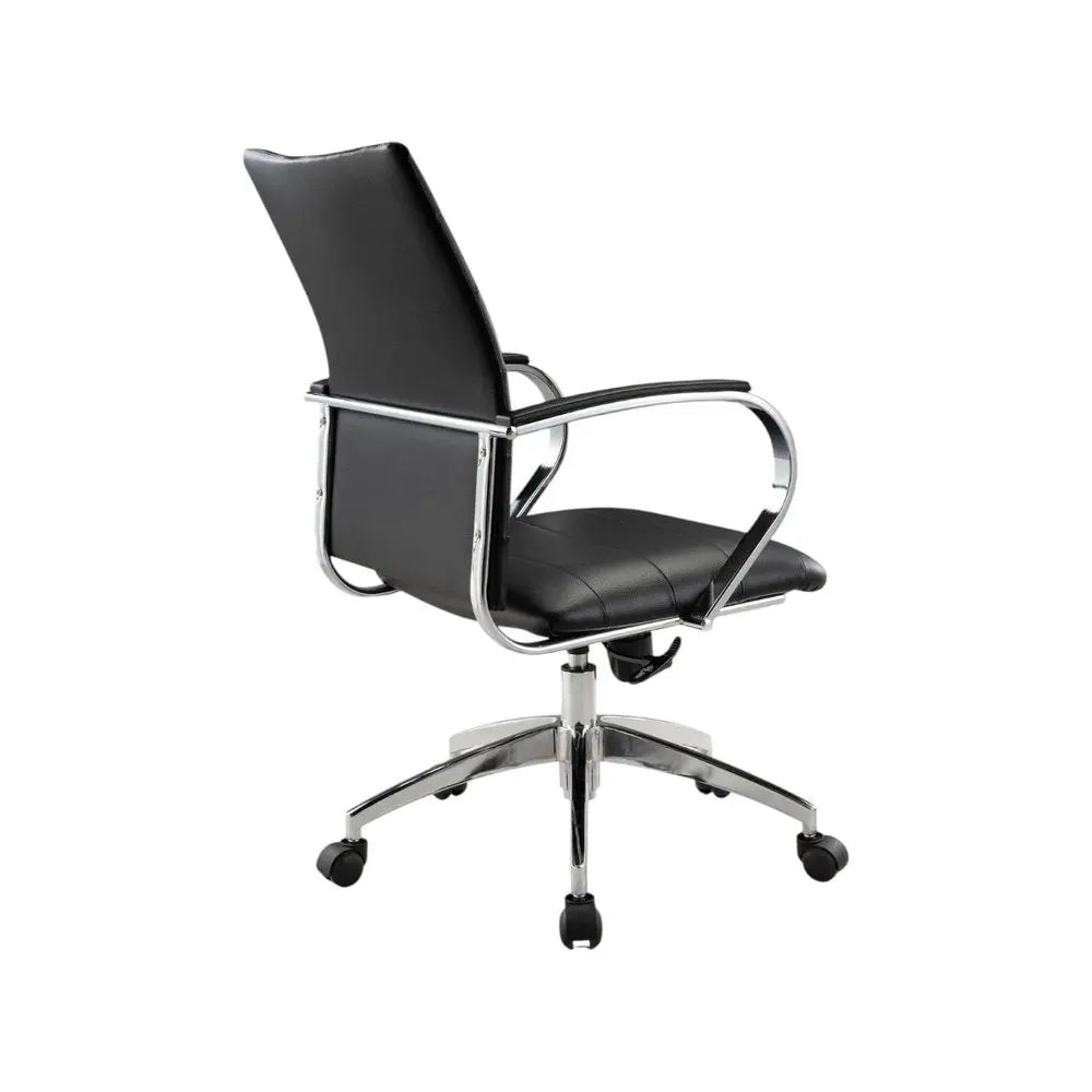 Black and Silver Adjustable Height Swivel Rolling Office Chair - NOBLE HOME INTERIORS