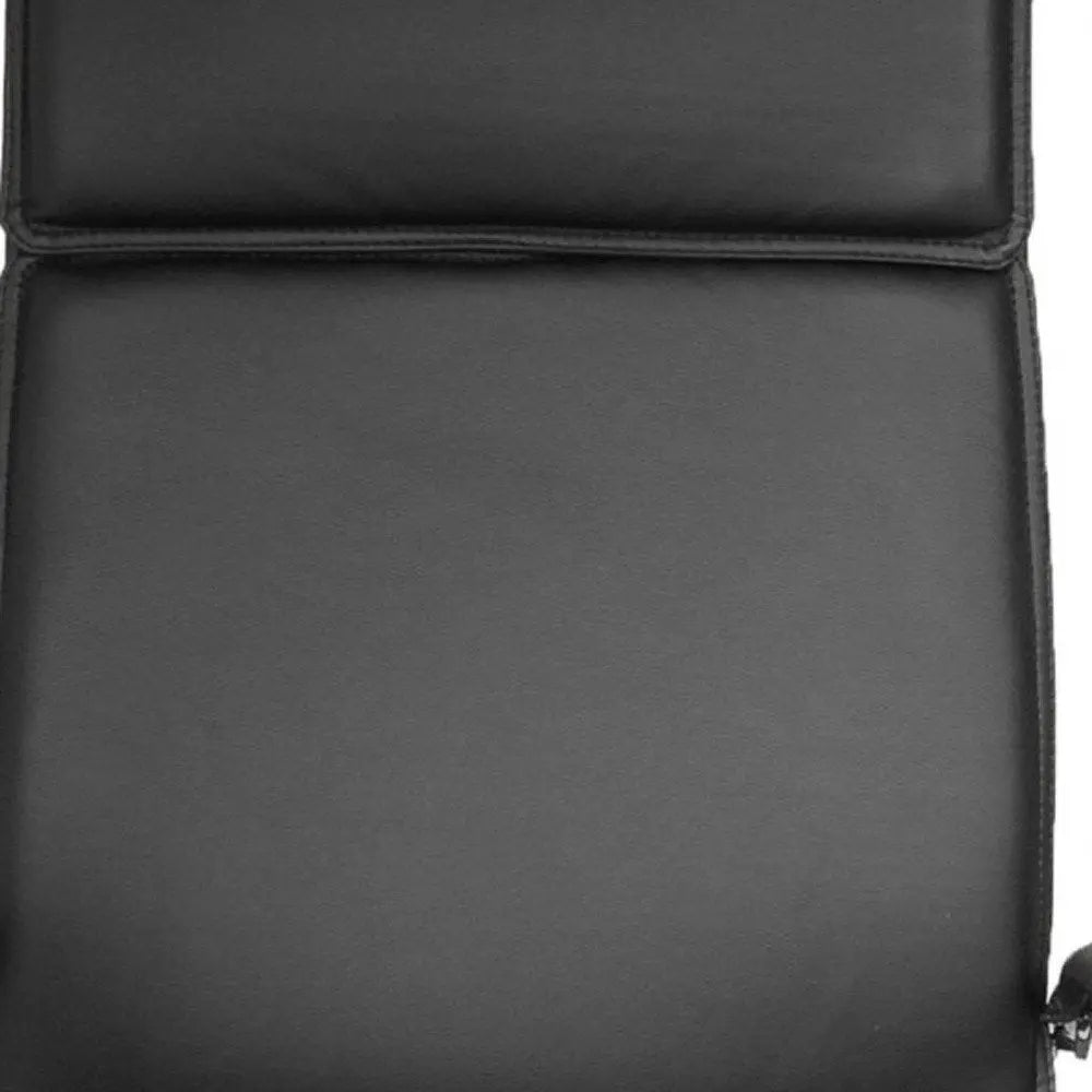Black and Silver Adjustable Swivel Faux Leather Rolling Executive Office Chair - NOBLE HOME INTERIORS