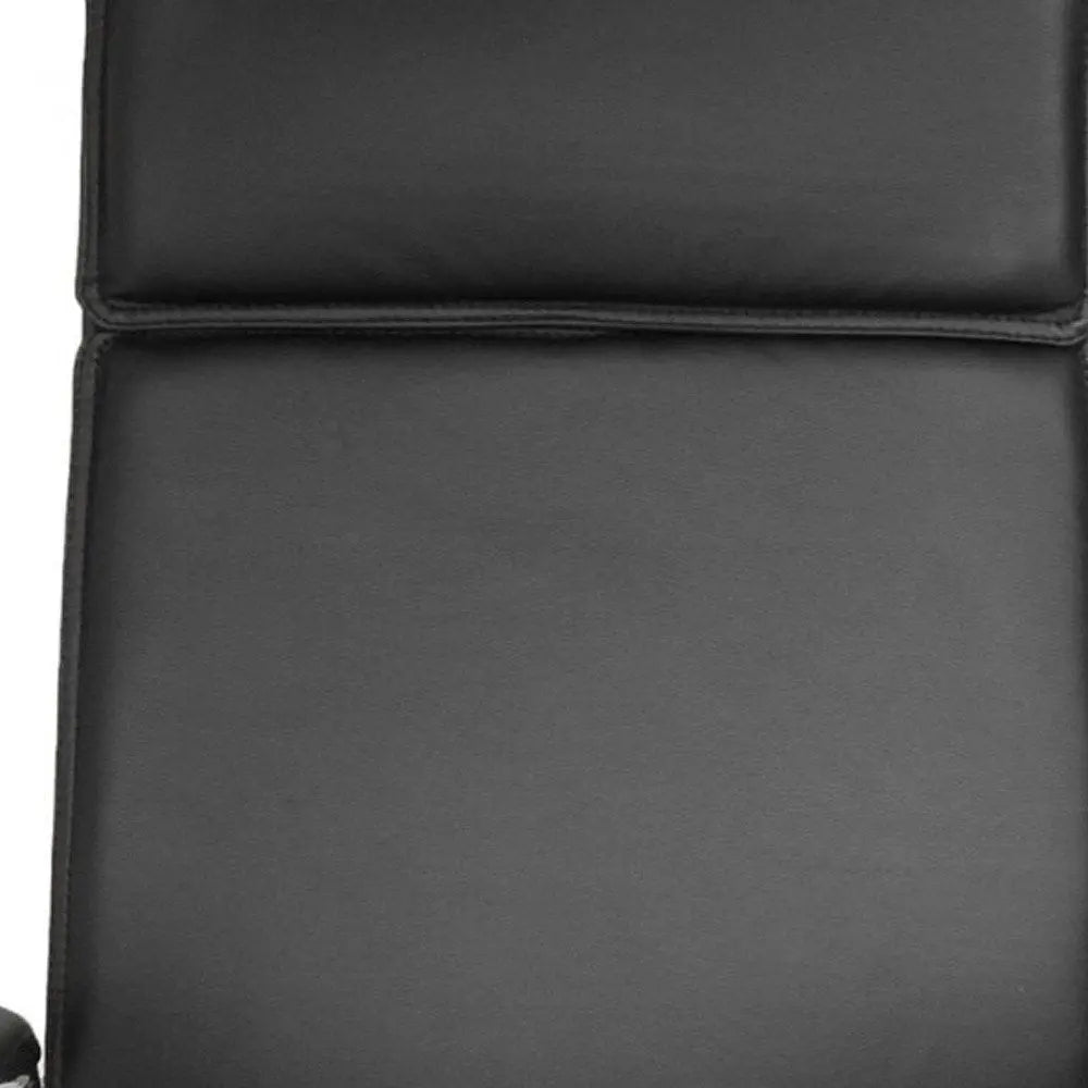 Black and Silver Adjustable Swivel Faux Leather Rolling Executive Office Chair - NOBLE HOME INTERIORS