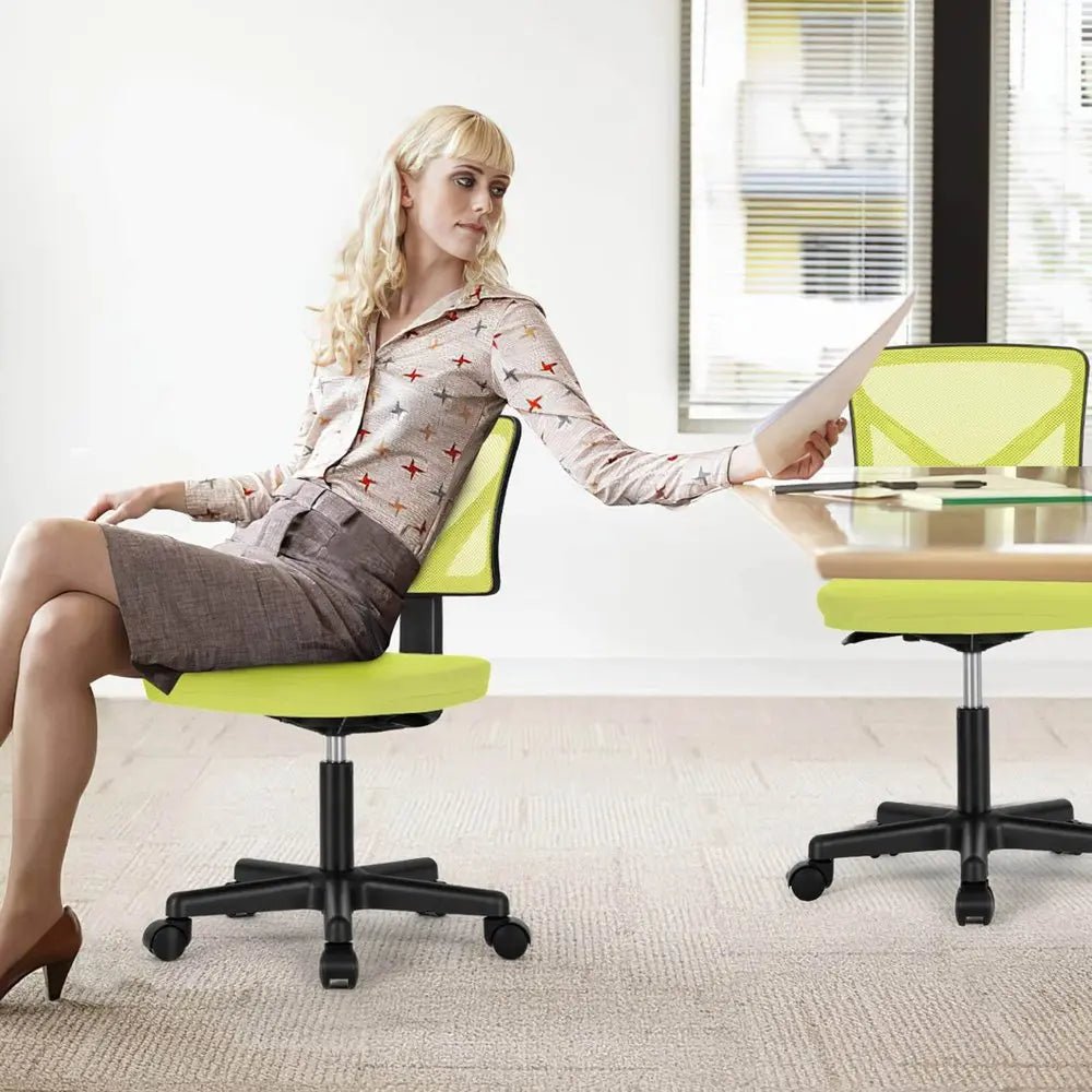 Black and Yellow Adjustable Height Swivel Rolling Office Chair - NOBLE HOME INTERIORS