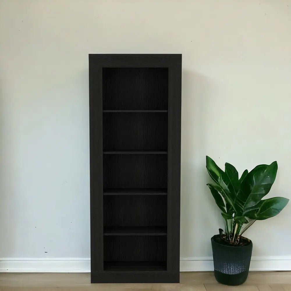 Black Five Tier Bookcase - NOBLE HOME INTERIORS