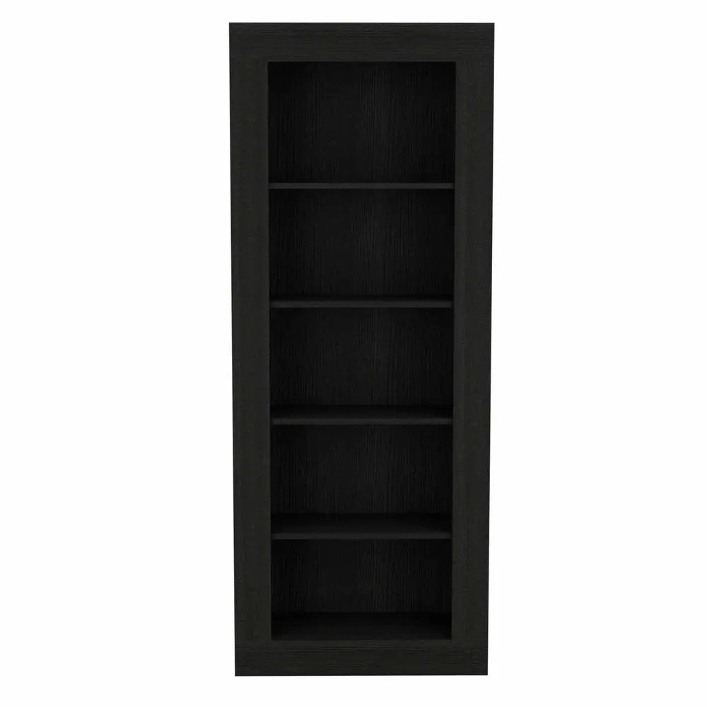 Black Five Tier Bookcase - NOBLE HOME INTERIORS