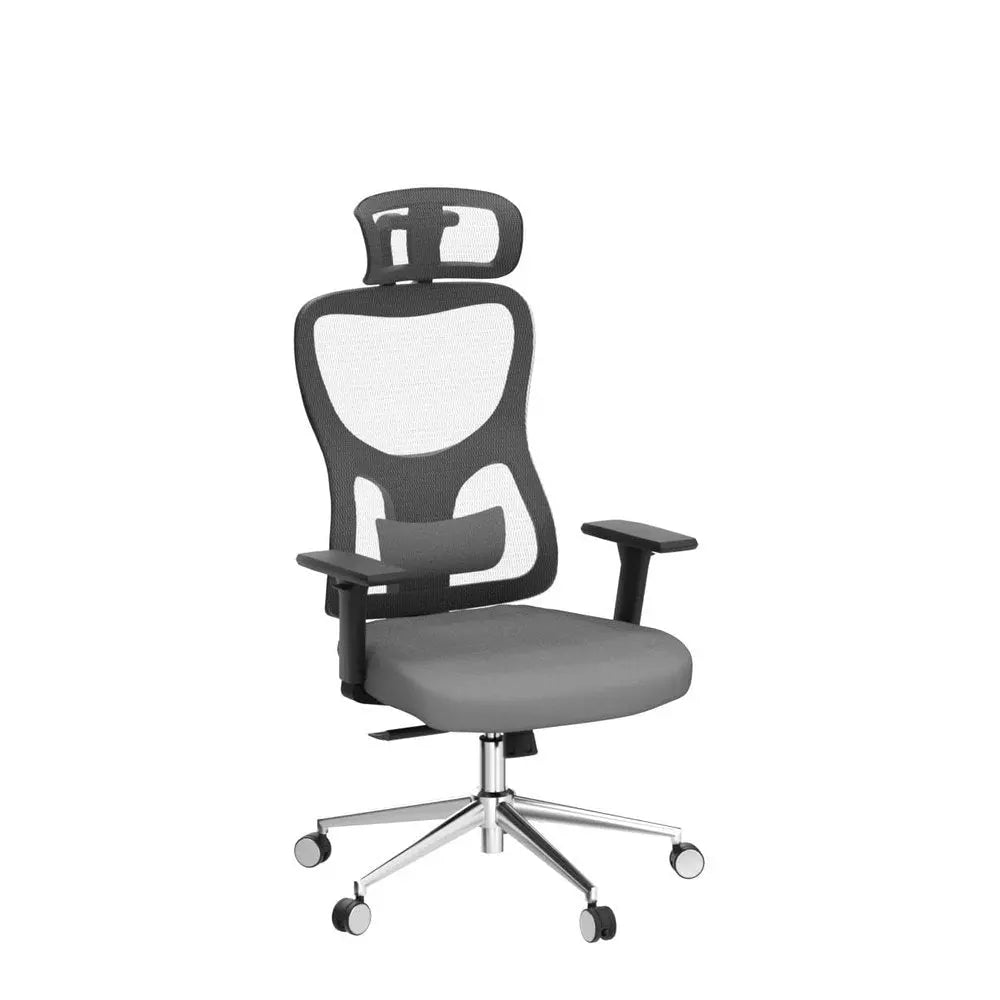 Black Gray and Silver Adjustable Height Swivel Rolling Office Chair - NOBLE HOME INTERIORS