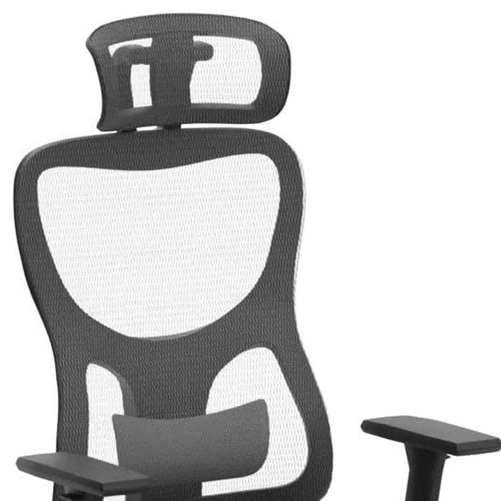 Black Gray and Silver Adjustable Height Swivel Rolling Office Chair - NOBLE HOME INTERIORS