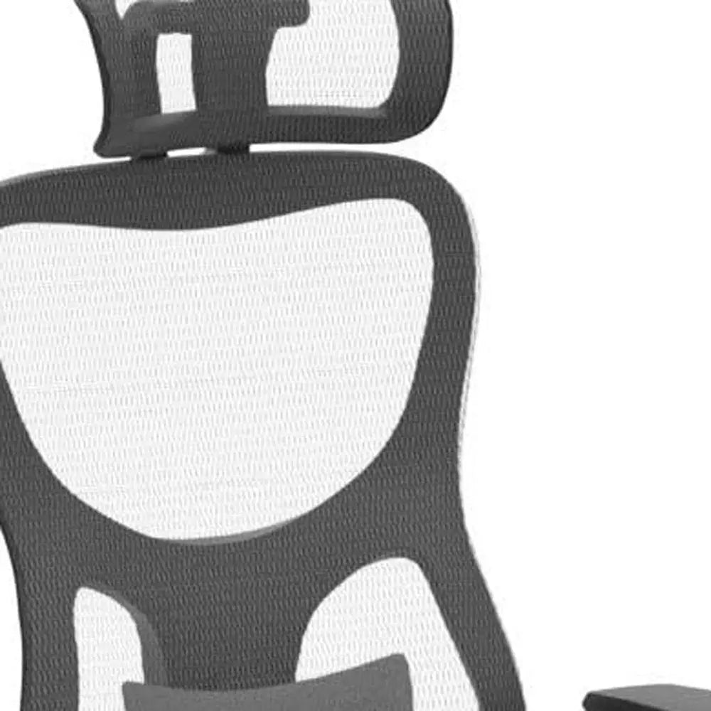 Black Gray and Silver Adjustable Height Swivel Rolling Office Chair - NOBLE HOME INTERIORS