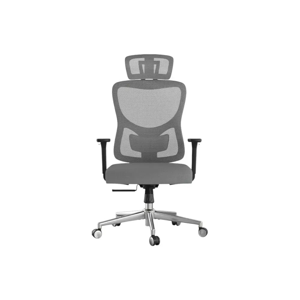 Black Gray and Silver Adjustable Height Swivel Rolling Office Chair - NOBLE HOME INTERIORS