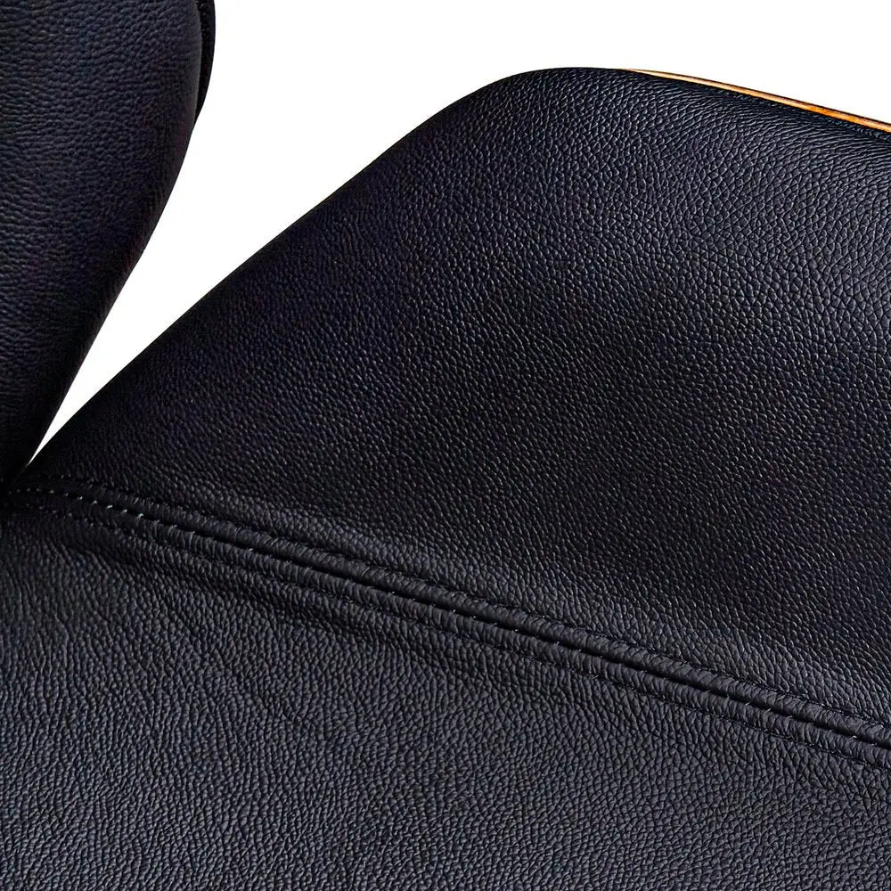 Black Rosewood and Silver Adjustable Height Swivel Rolling Conference Office Chair - NOBLE HOME INTERIORS