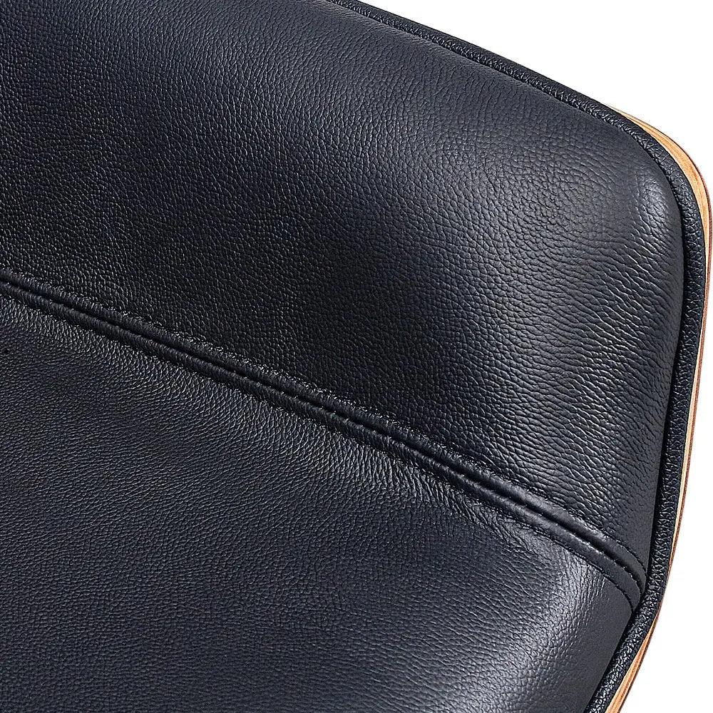 Black Rosewood and Silver Adjustable Height Swivel Rolling Executive Office Chair - NOBLE HOME INTERIORS