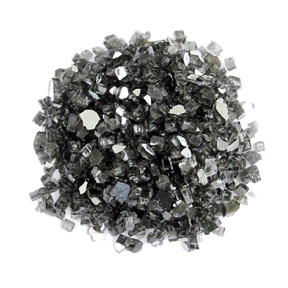 Black Round Reflective Fire Pit Glass - NOBLE HOME INTERIORS