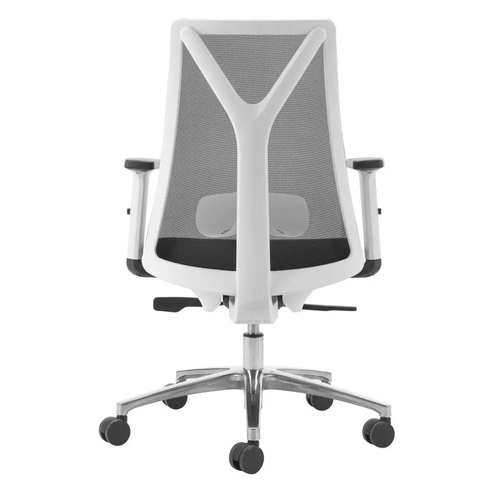 Black Silver and White Adjustable Height Swivel Rolling Office Chair - NOBLE HOME INTERIORS