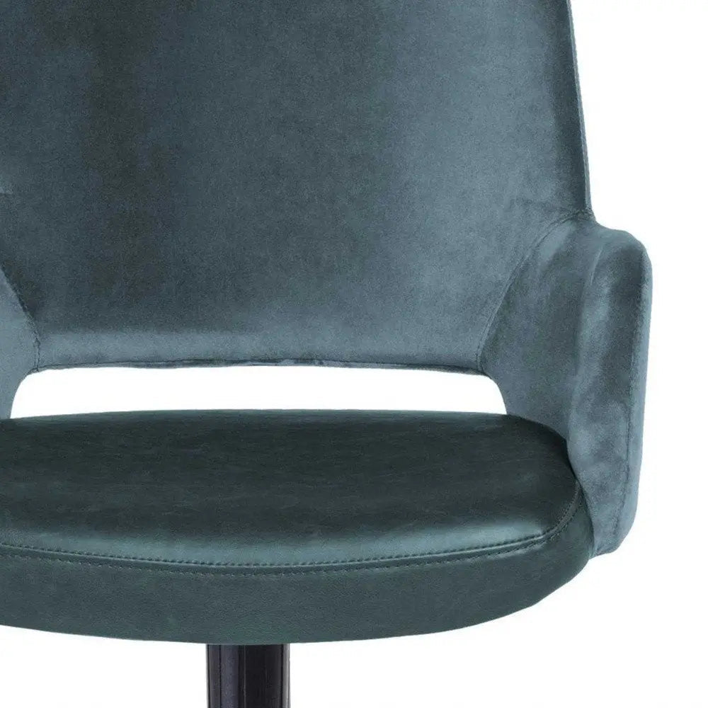 Blue and Black Adjustable Swivel Fabric Rolling Office Chair - NOBLE HOME INTERIORS