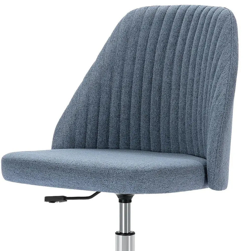 Blue and Silver Adjustable Height Swivel Rolling Office Chair - NOBLE HOME INTERIORS