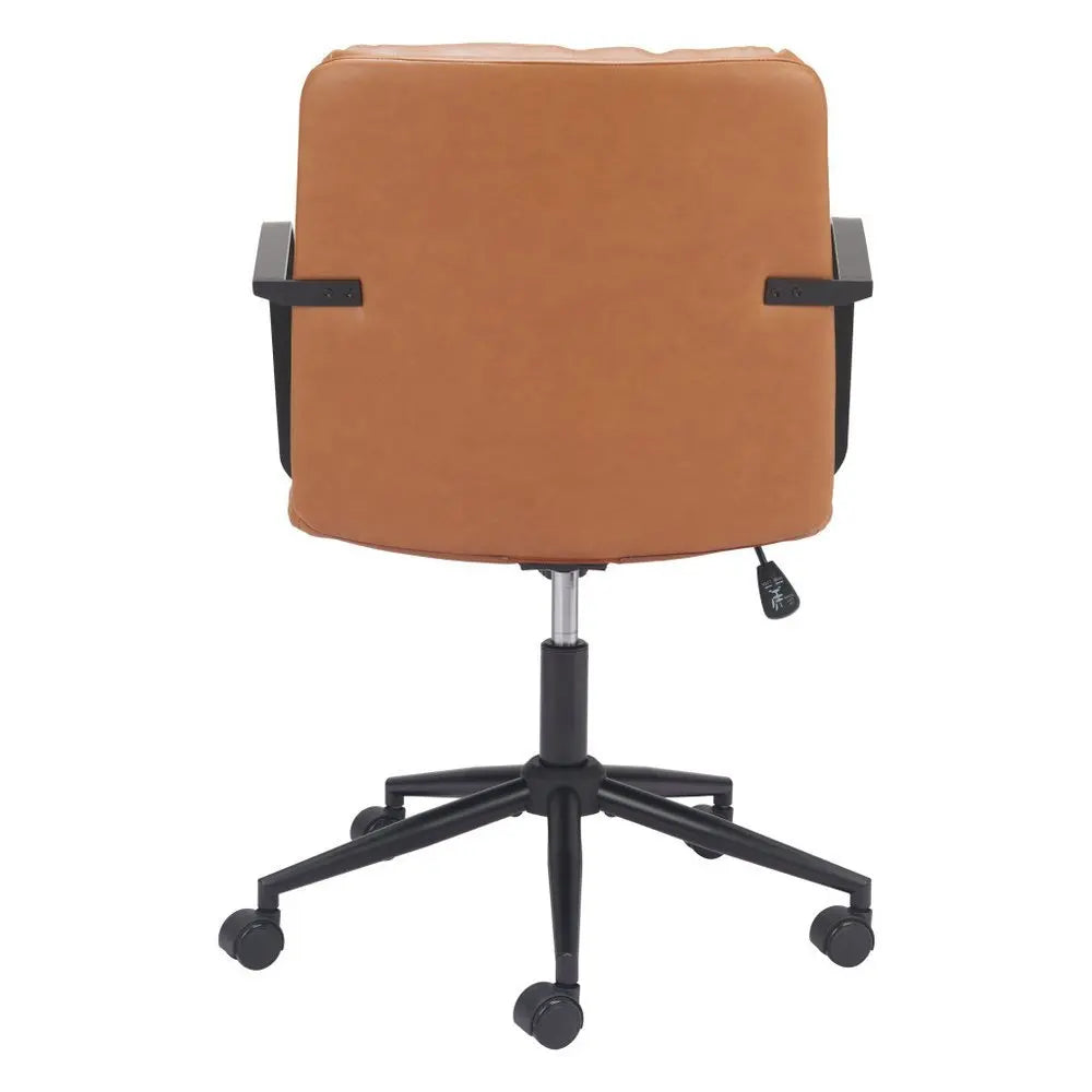 Brown and Black Adjustable Height Swivel Rolling Office Chair - NOBLE HOME INTERIORS